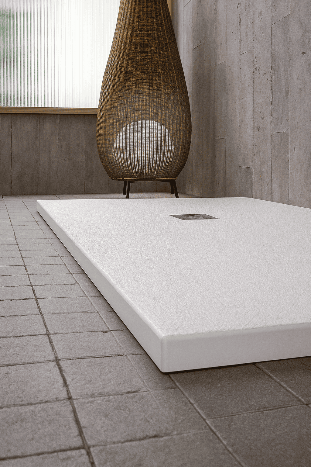 Plato de ducha moderno instalado